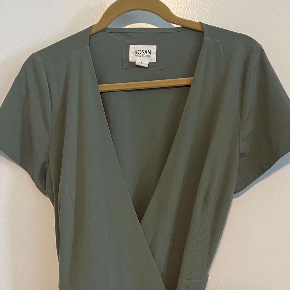 Kosan Women’s Green Wrap Dress - Great for Travel